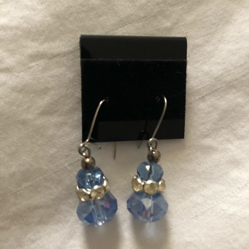 BLUE DANGLY EARRINGS